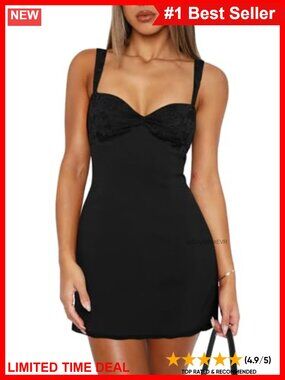Women Sleeveless V-Neck Backless Bodycon Mini Dress Summer Party